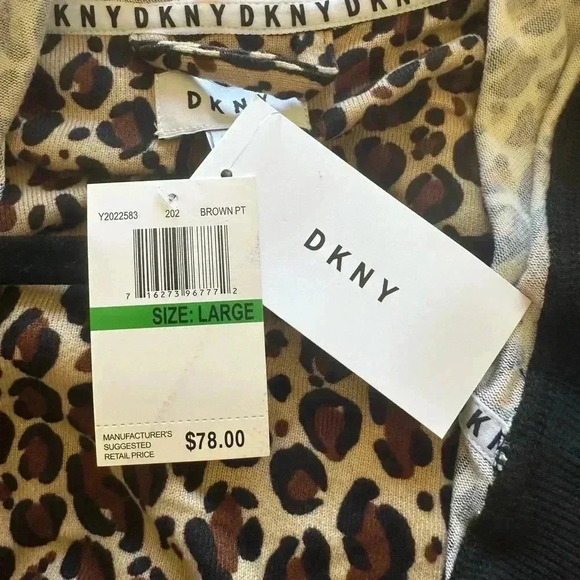 NWT Leopard Print DKNY Robe - Picture 7 of 9